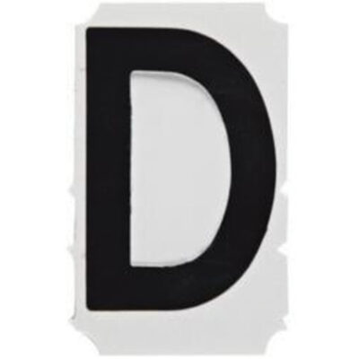Étiquettes de lettres et chiffres gothiques individuels Quick-AlignMD, D, 3" h, Noir