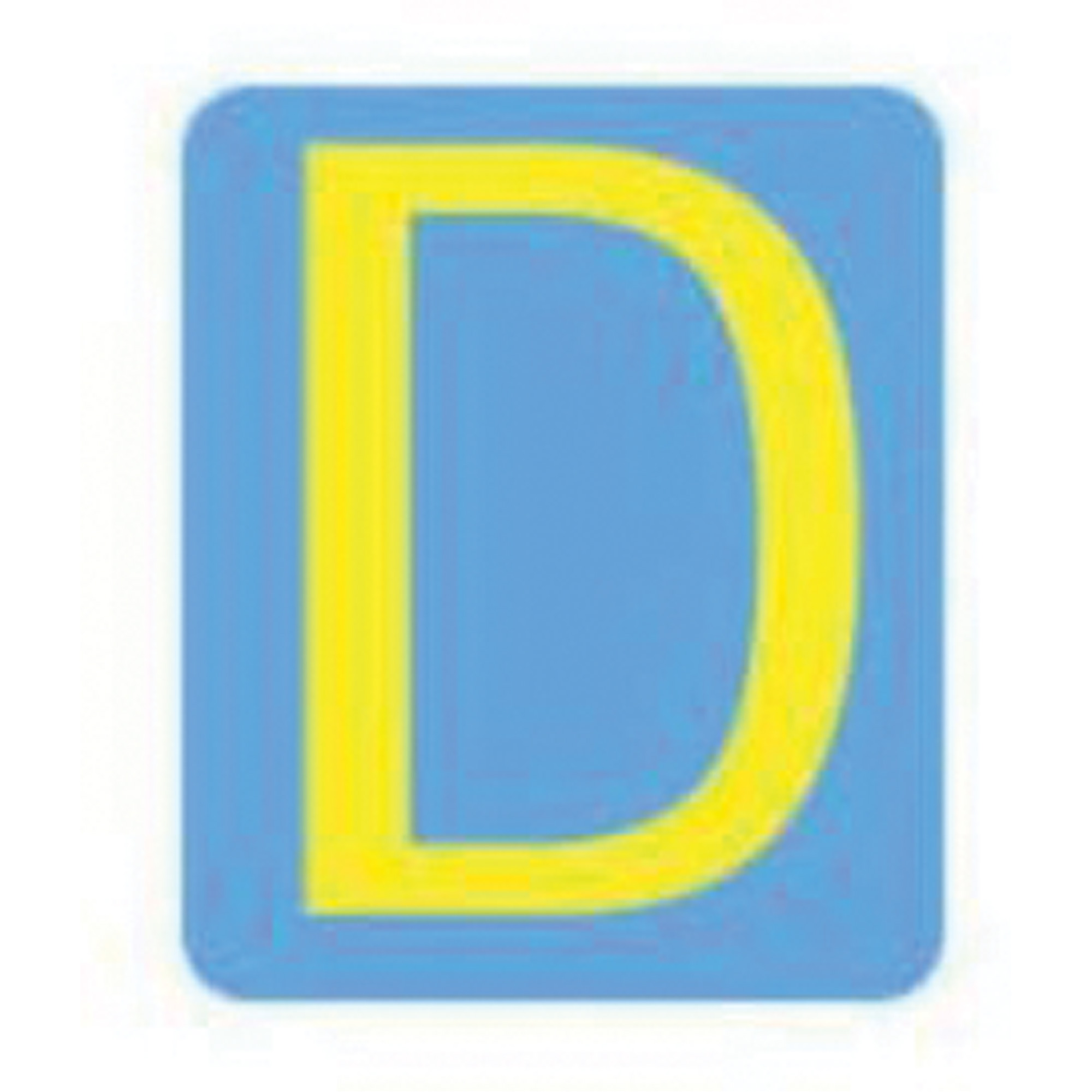 Étiquettes de lettres et chiffres gothiques individuels Quick-AlignMD, D, 4" h, Jaune