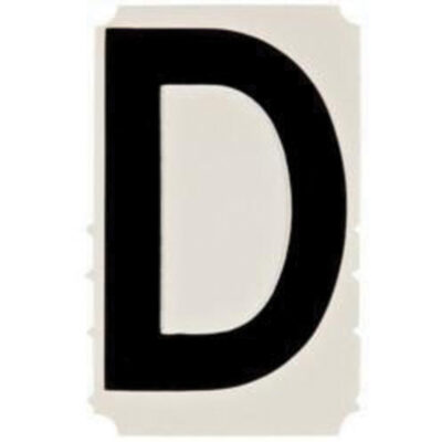 Étiquettes de lettres et chiffres gothiques individuels Quick-AlignMD, D, 4" h, Noir