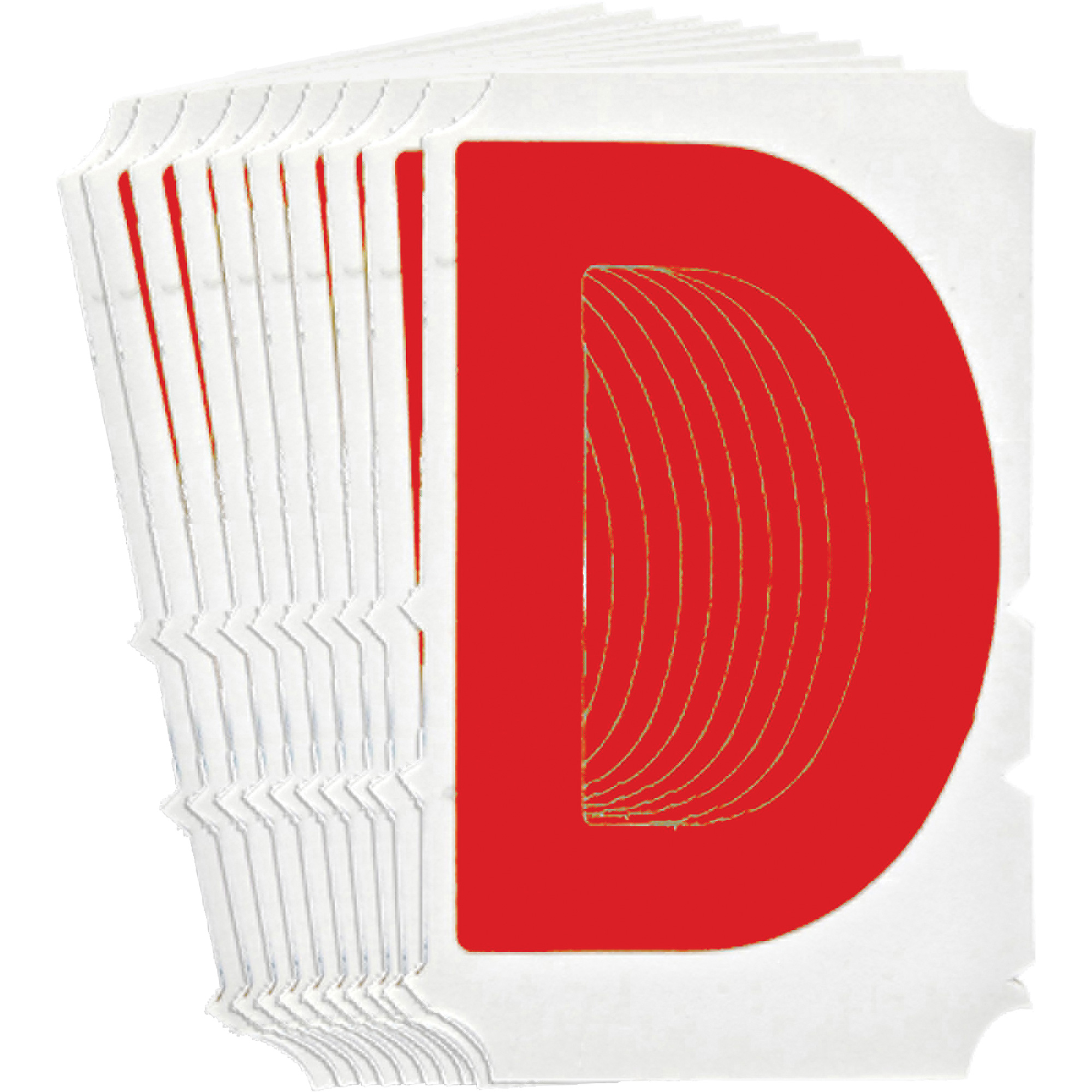 Étiquettes de lettres et chiffres gothiques individuels Quick-AlignMD, D, 4" h, Rouge