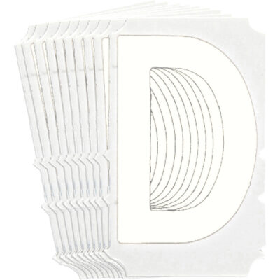 Étiquettes de lettres et chiffres gothiques individuels Quick-AlignMD, D, 6" h, Blanc
