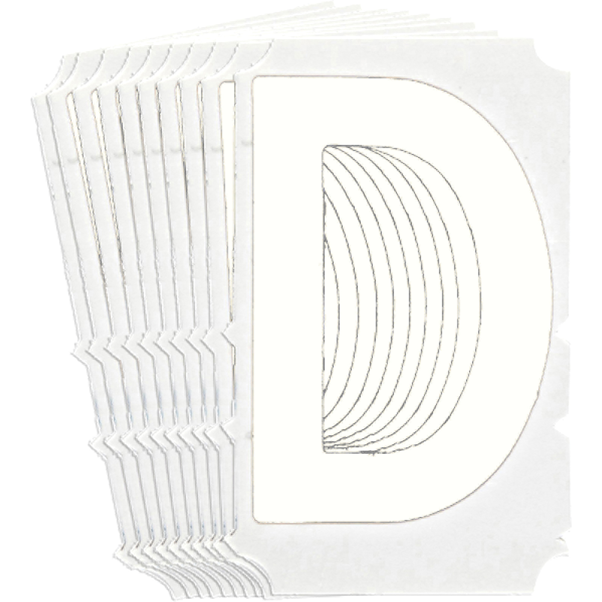 Étiquettes de lettres et chiffres gothiques individuels Quick-AlignMD, D, 6" h, Blanc