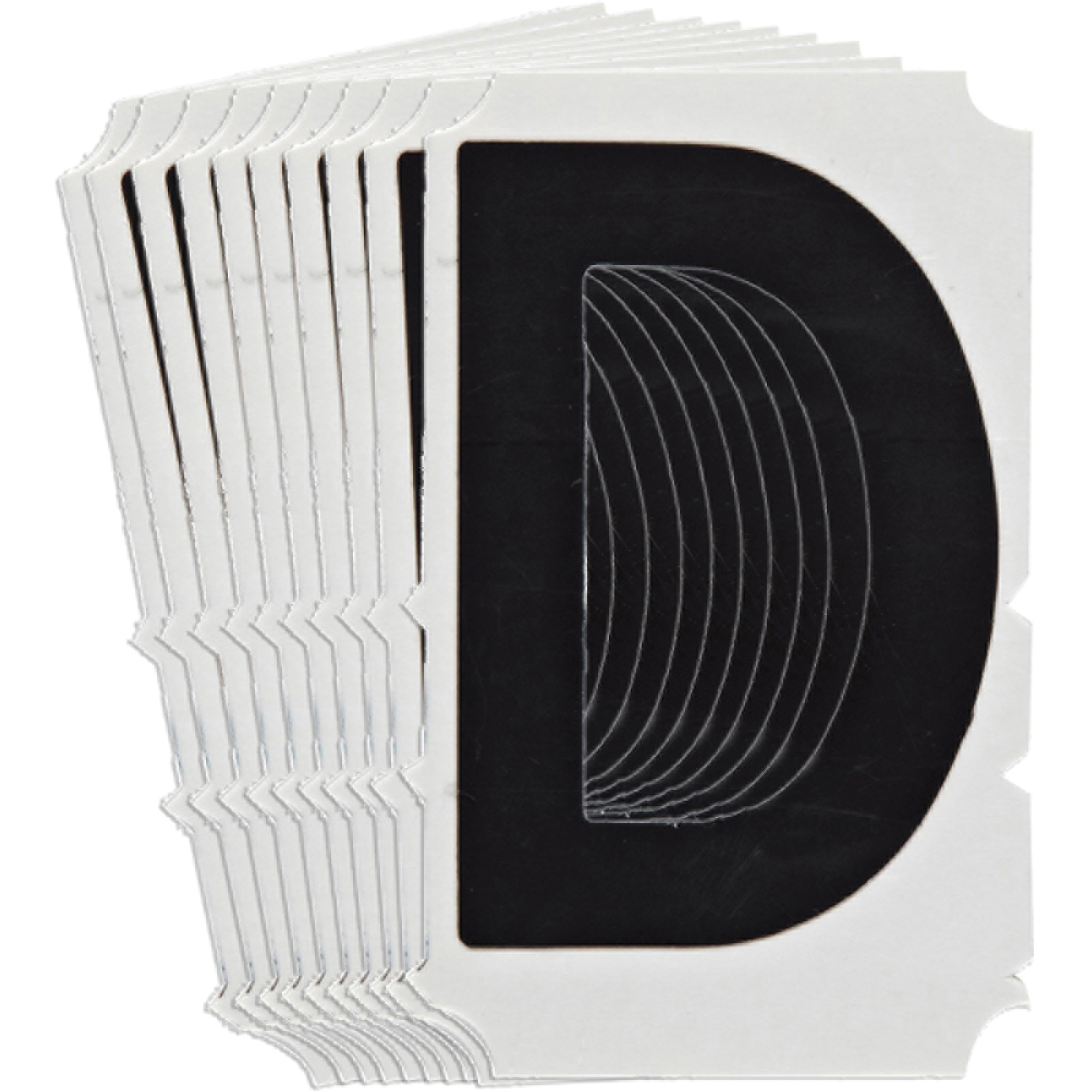 Étiquettes de lettres et chiffres gothiques individuels Quick-AlignMD, D, 6" h, Noir