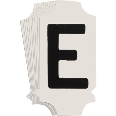 Étiquettes de lettres et chiffres gothiques individuels Quick-AlignMD, E, 1" h, Noir