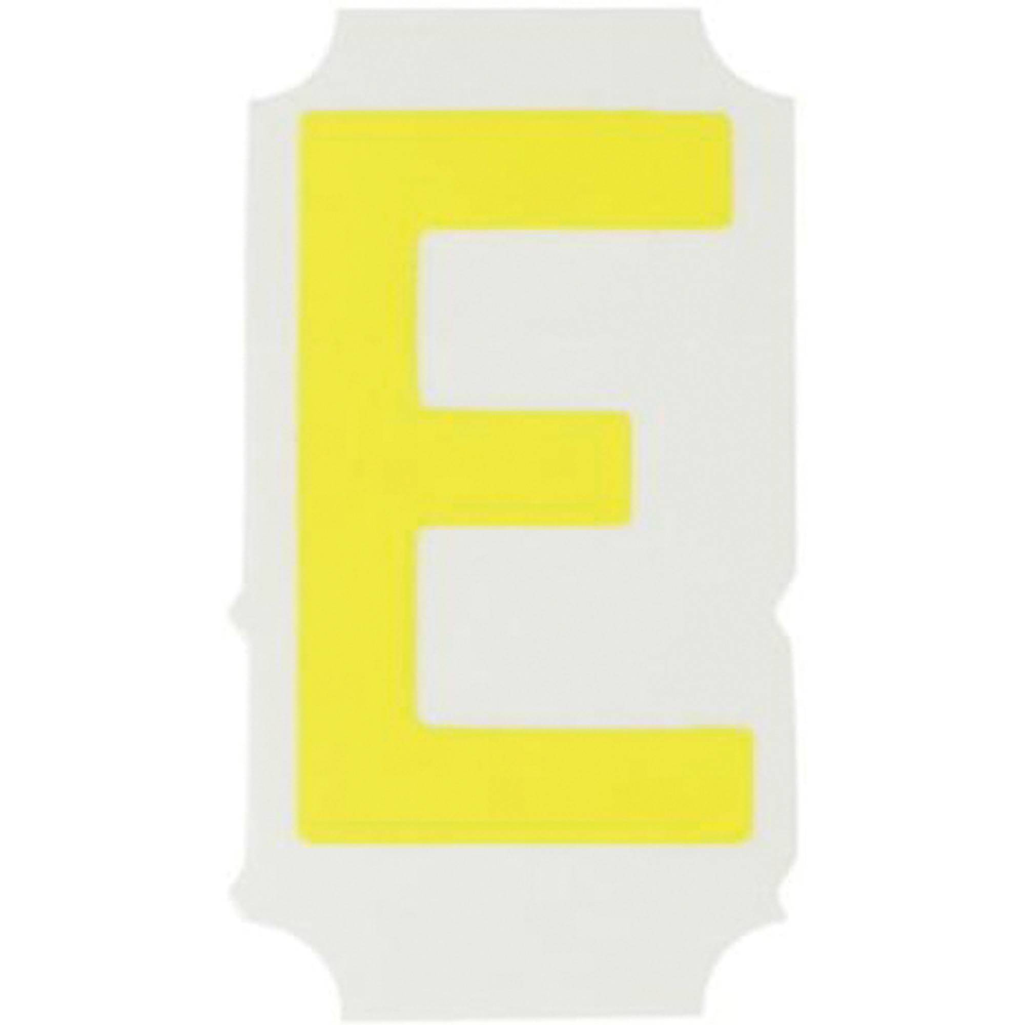 Étiquettes de lettres et chiffres gothiques individuels Quick-AlignMD, E, 2" h, Jaune