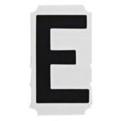 Étiquettes de lettres et chiffres gothiques individuels Quick-AlignMD, E, 2" h, Noir