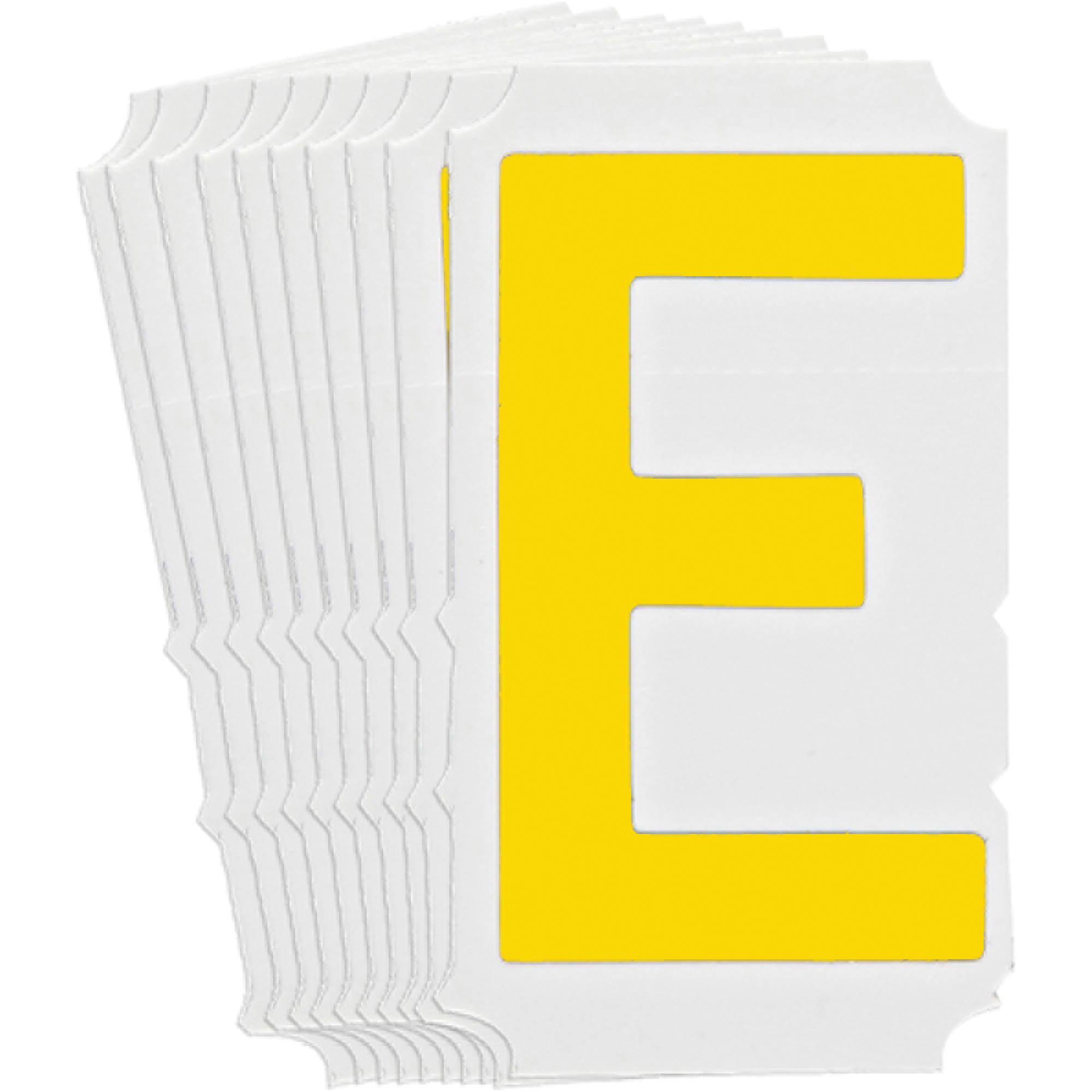 Étiquettes de lettres et chiffres gothiques individuels Quick-AlignMD, E, 3" h, Jaune