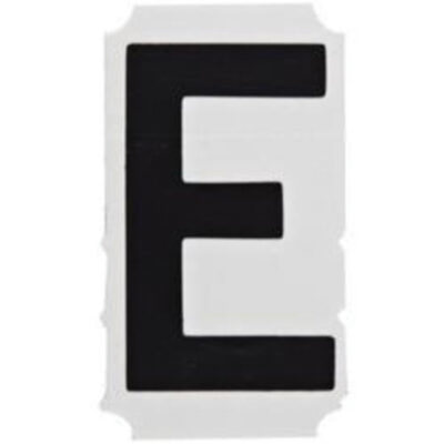 Étiquettes de lettres et chiffres gothiques individuels Quick-AlignMD, E, 3" h, Noir