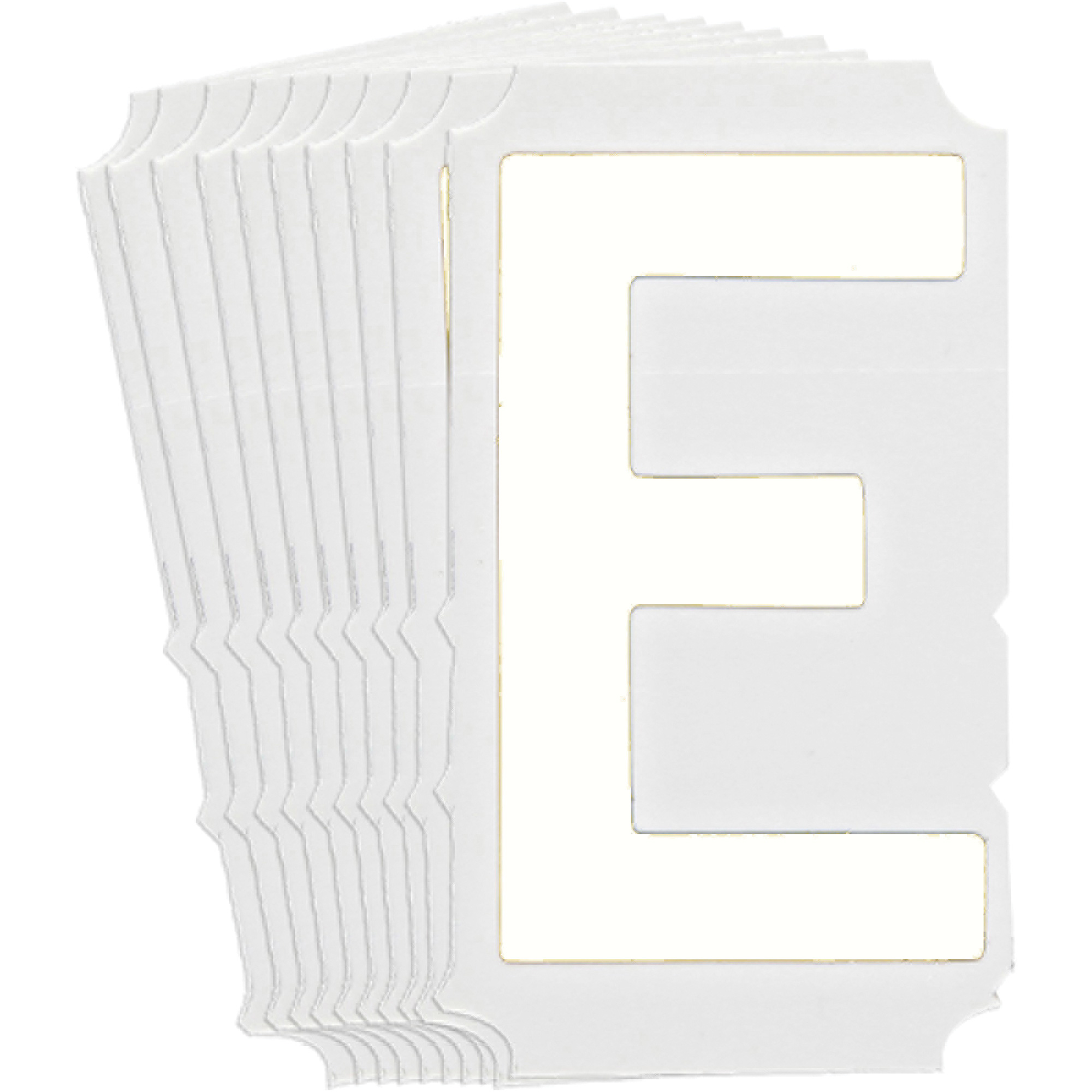 Étiquettes de lettres et chiffres gothiques individuels Quick-AlignMD, E, 4" h, Blanc