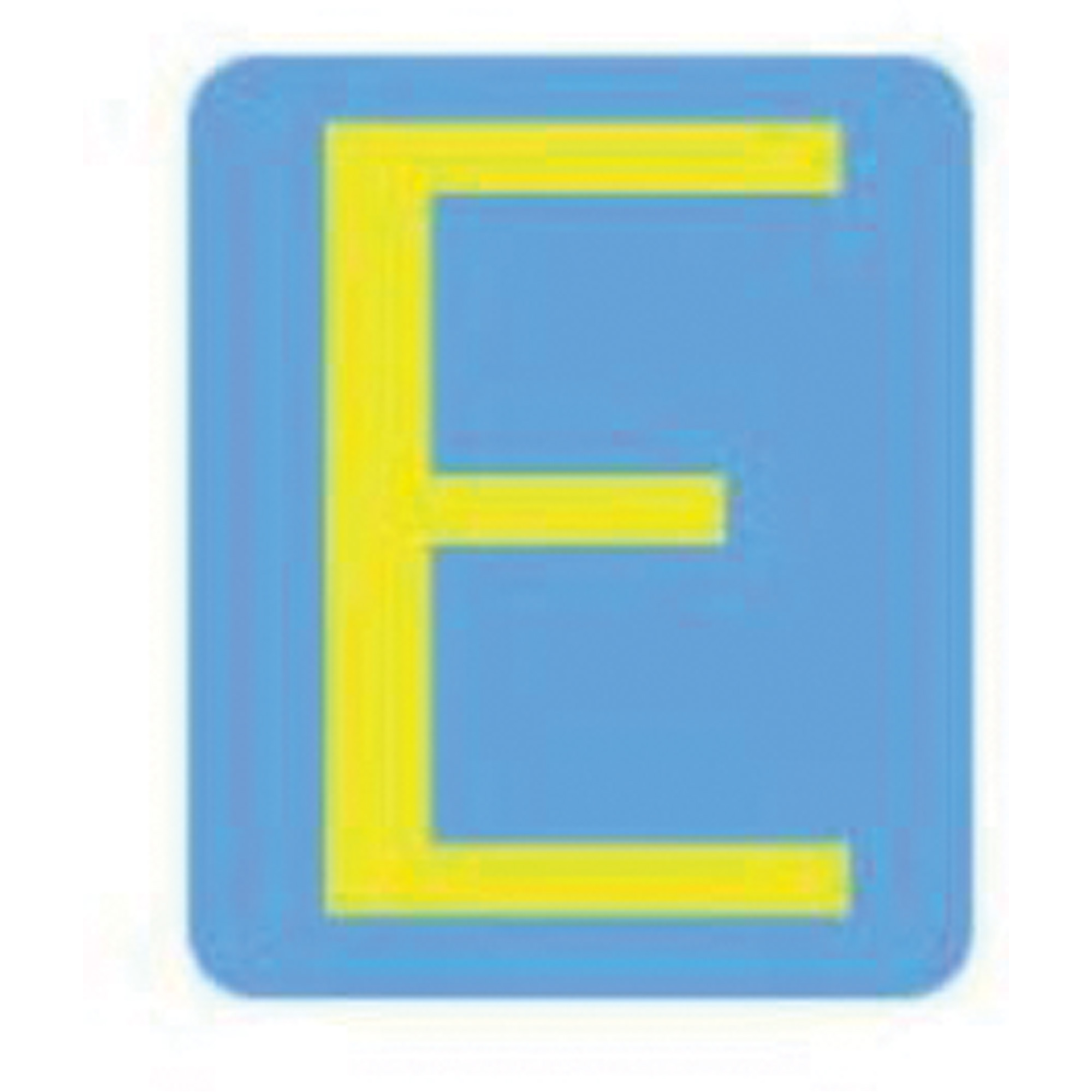 Étiquettes de lettres et chiffres gothiques individuels Quick-AlignMD, E, 4" h, Jaune