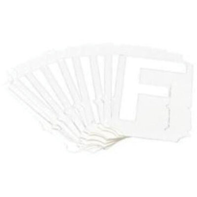 Étiquettes de lettres et chiffres gothiques individuels Quick-AlignMD, F, 2" h, Blanc
