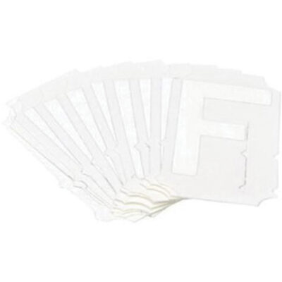 Étiquettes de lettres et chiffres gothiques individuels Quick-AlignMD, F, 3" h, Blanc