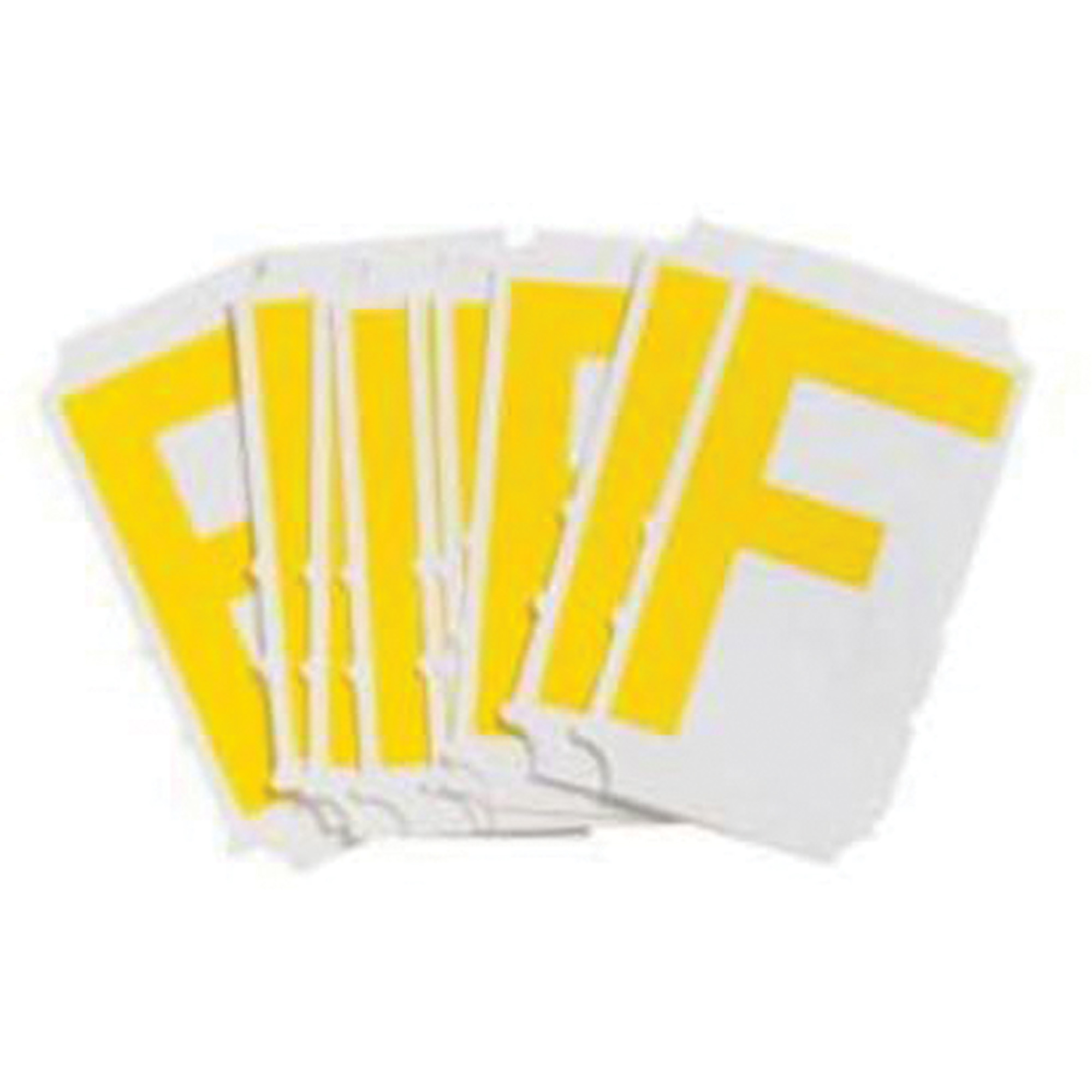 Étiquettes de lettres et chiffres gothiques individuels Quick-AlignMD, F, 3" h, Jaune