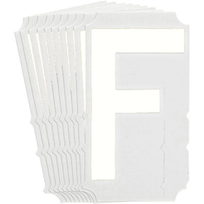 Étiquettes de lettres et chiffres gothiques individuels Quick-AlignMD, F, 4" h, Blanc