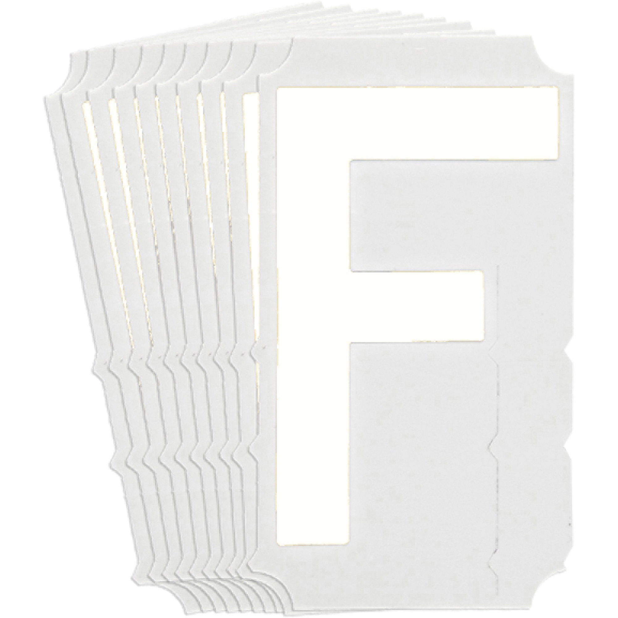 Étiquettes de lettres et chiffres gothiques individuels Quick-AlignMD, F, 4" h, Blanc