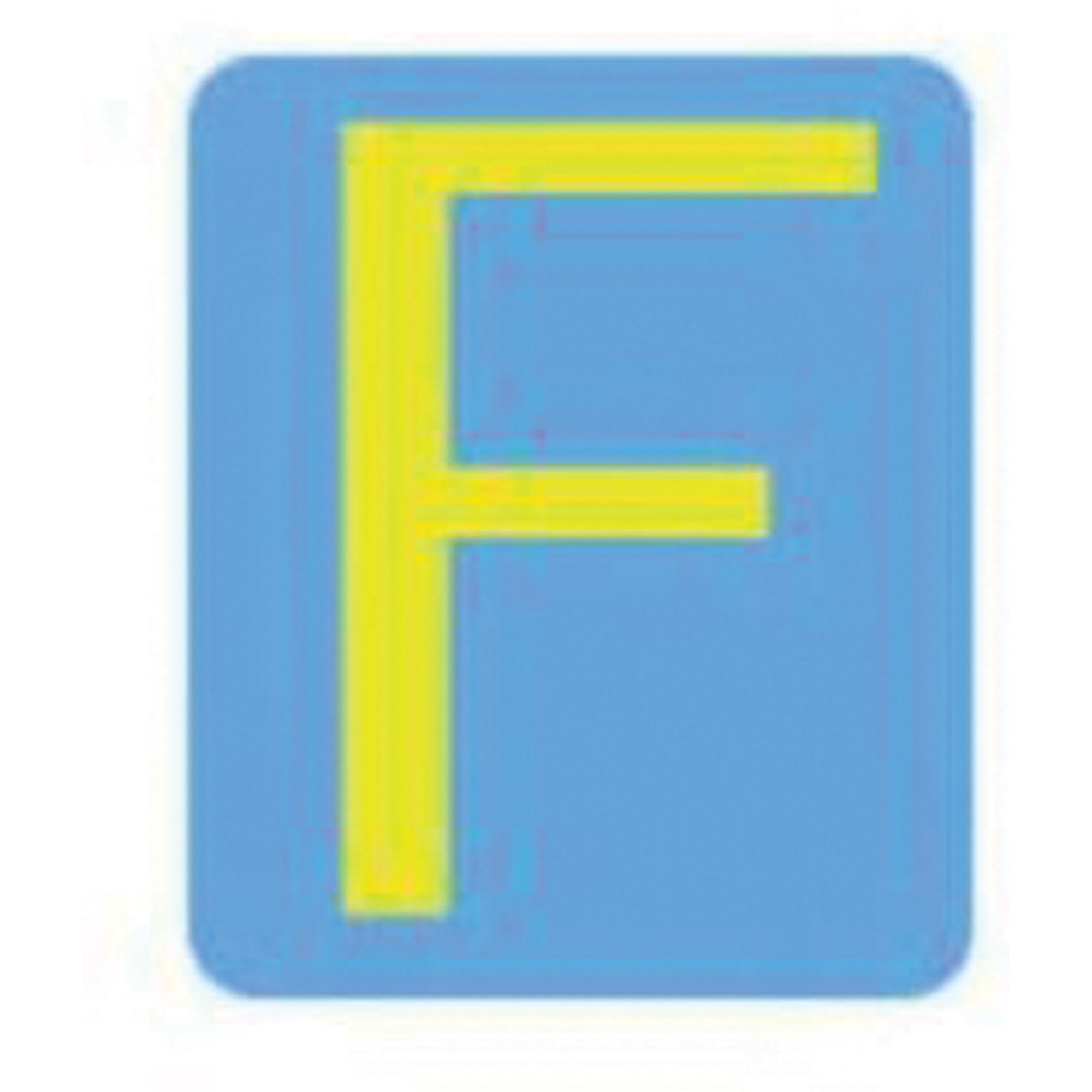 Étiquettes de lettres et chiffres gothiques individuels Quick-AlignMD, F, 4" h, Jaune