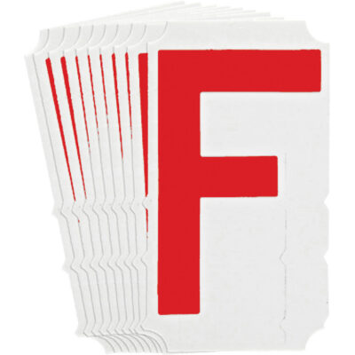 Étiquettes de lettres et chiffres gothiques individuels Quick-AlignMD, F, 4" h, Rouge