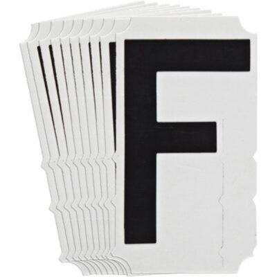 Étiquettes de lettres et chiffres gothiques individuels Quick-AlignMD, F, 6" h, Noir