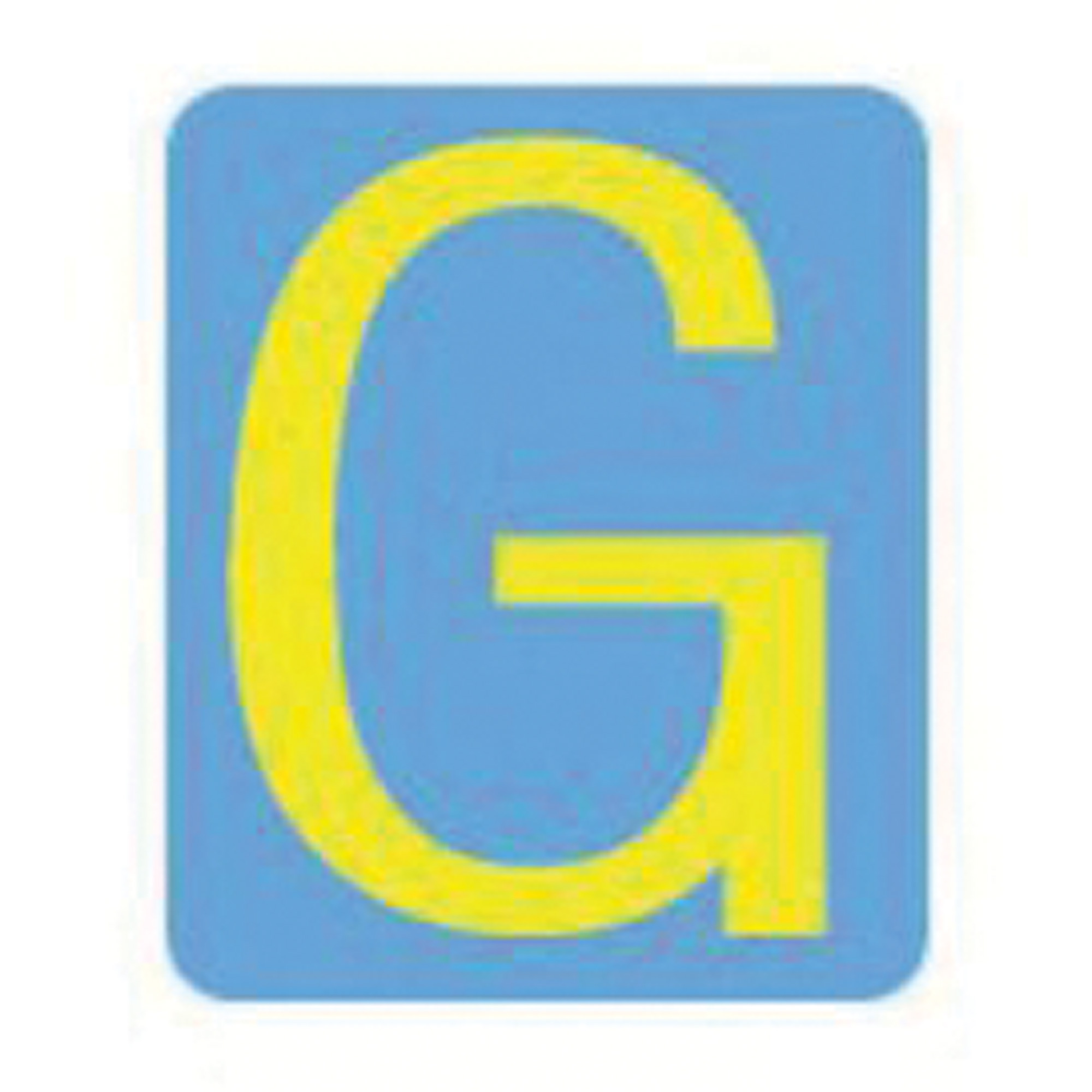 Étiquettes de lettres et chiffres gothiques individuels Quick-AlignMD, G, 2" h, Jaune