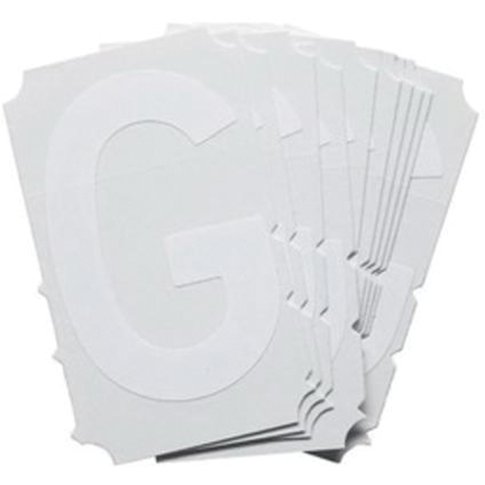 Étiquettes de lettres et chiffres gothiques individuels Quick-AlignMD, G, 3" h, Blanc