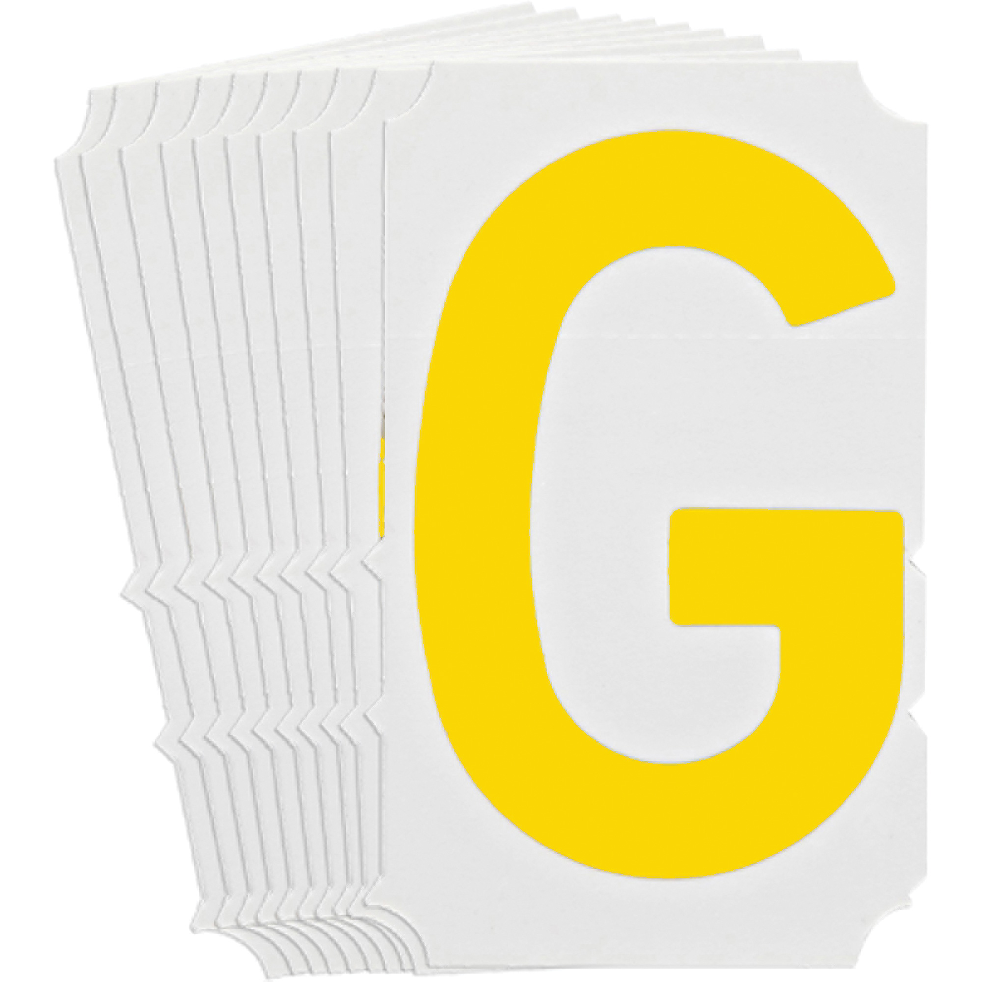 Étiquettes de lettres et chiffres gothiques individuels Quick-AlignMD, G, 3" h, Jaune