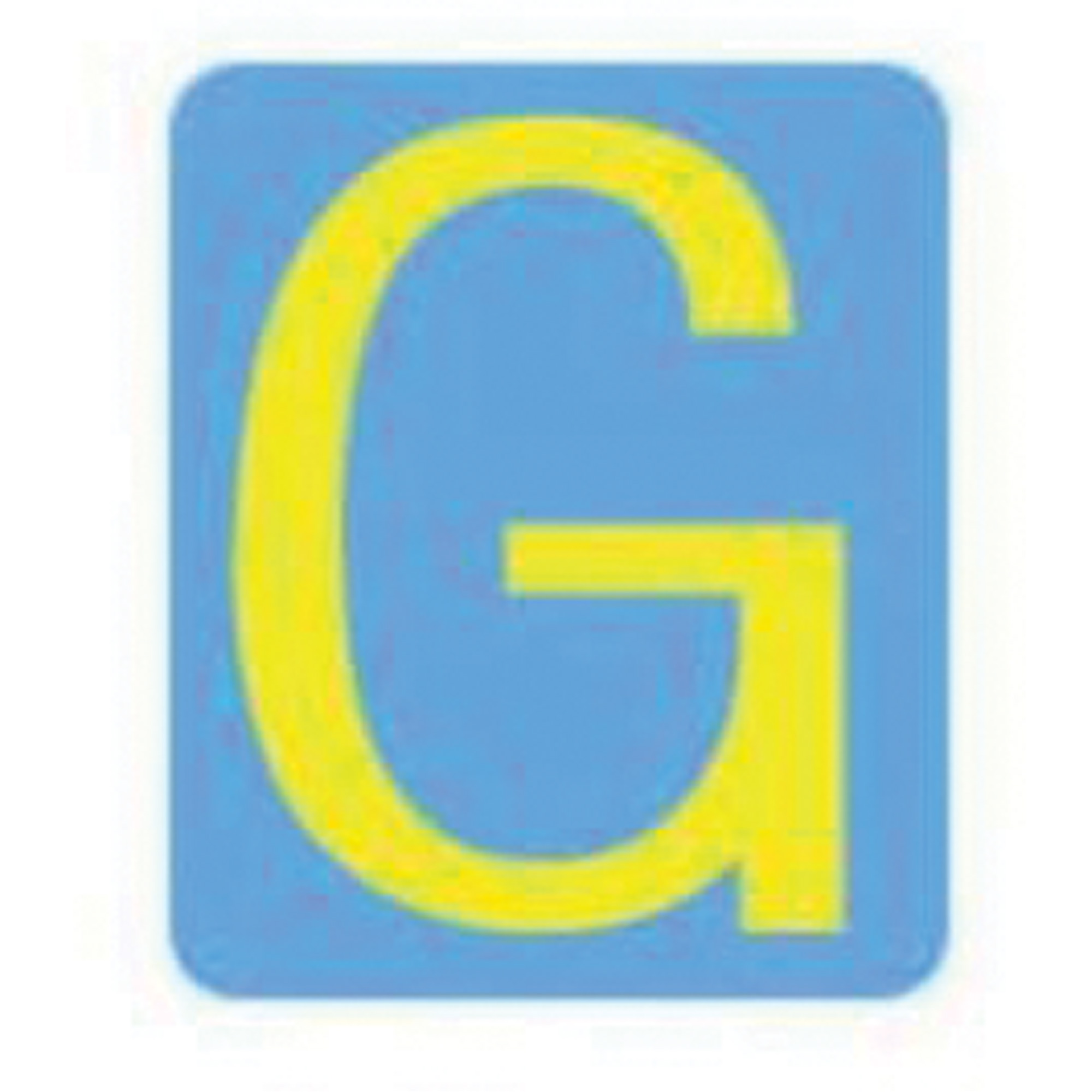 Étiquettes de lettres et chiffres gothiques individuels Quick-AlignMD, G, 4" h, Jaune