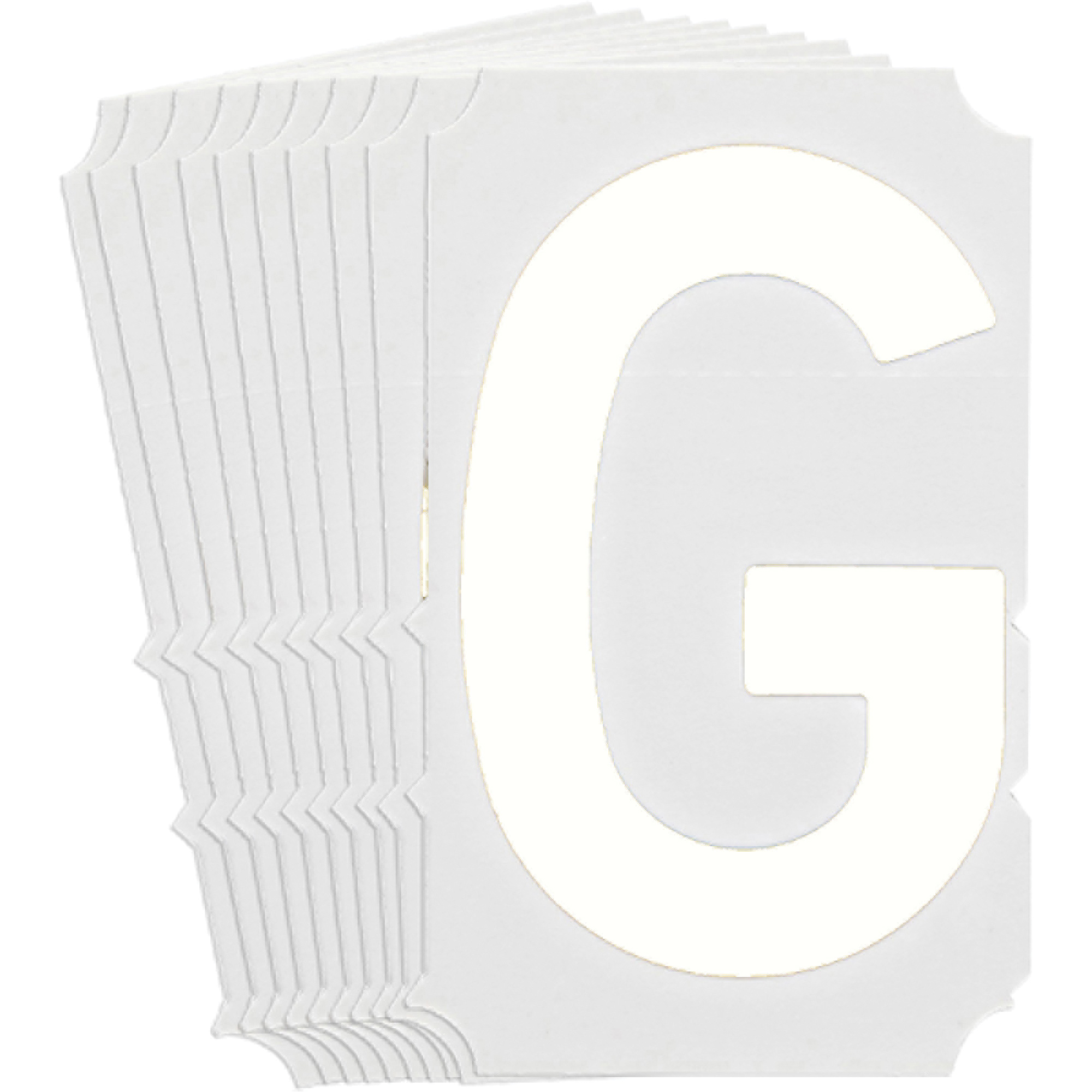 Étiquettes de lettres et chiffres gothiques individuels Quick-AlignMD, G, 6" h, Blanc