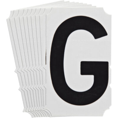 Étiquettes de lettres et chiffres gothiques individuels Quick-AlignMD, G, 6" h, Noir