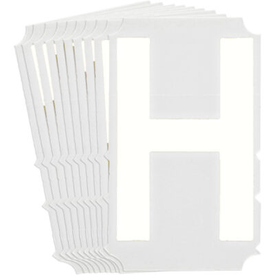 Étiquettes de lettres et chiffres gothiques individuels Quick-AlignMD, H, 4" h, Blanc