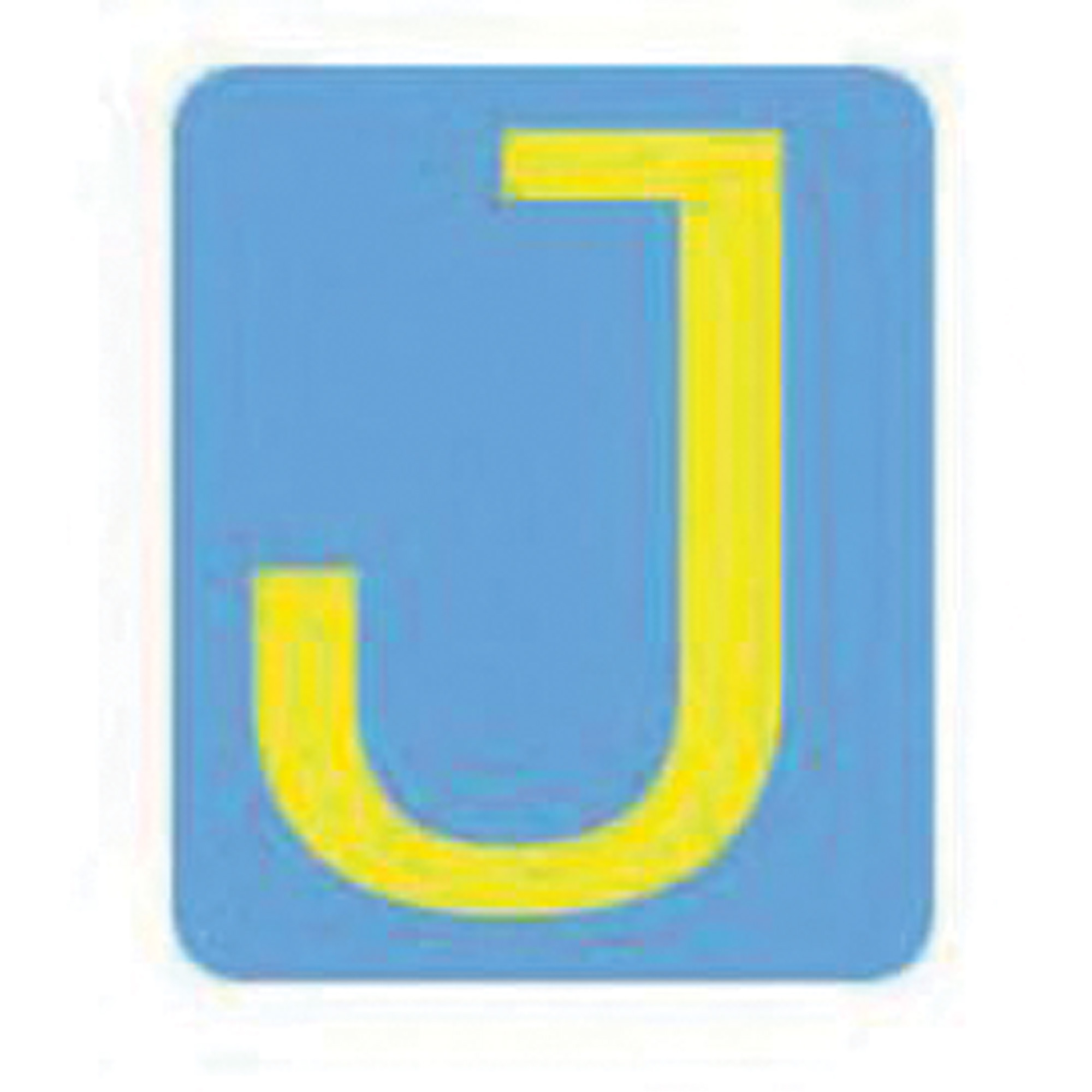 Étiquettes de lettres et chiffres gothiques individuels Quick-AlignMD, J, 2" h, Jaune