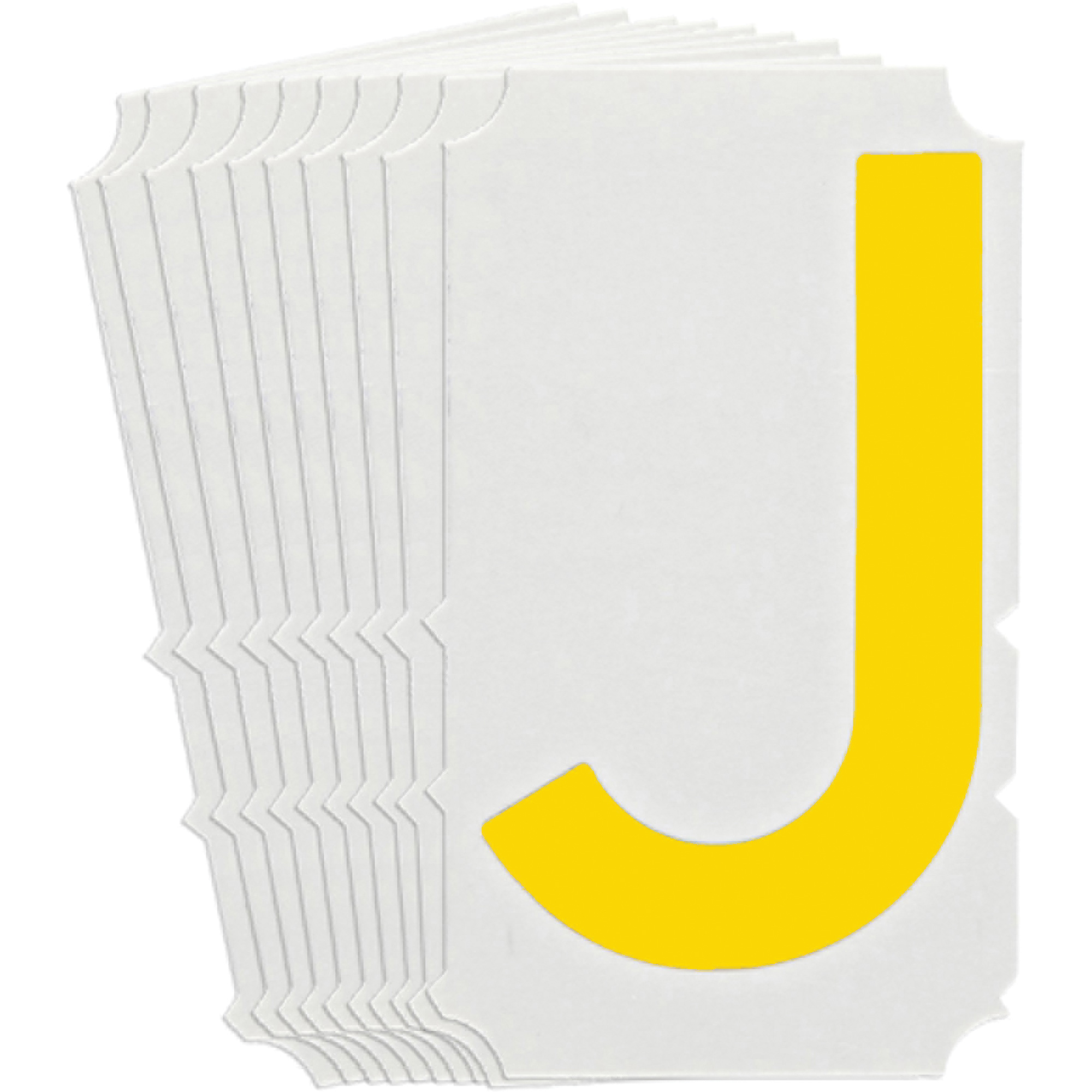 Étiquettes de lettres et chiffres gothiques individuels Quick-AlignMD, J, 3" h, Jaune