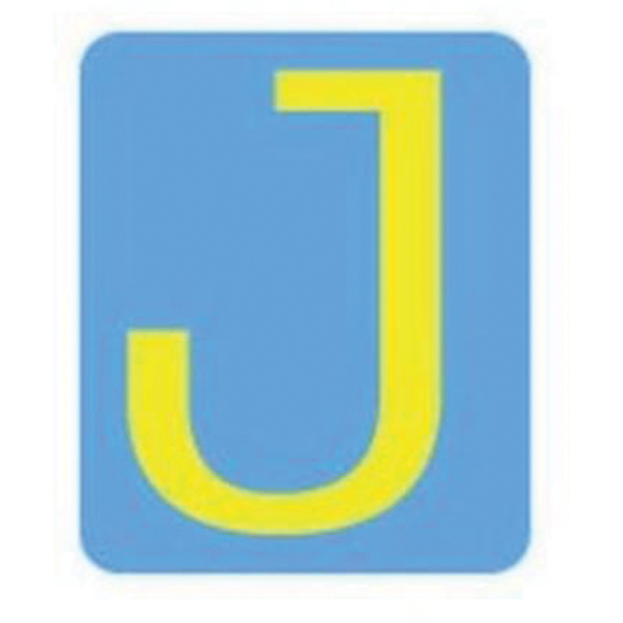 Étiquettes de lettres et chiffres gothiques individuels Quick-AlignMD, J, 4" h, Jaune