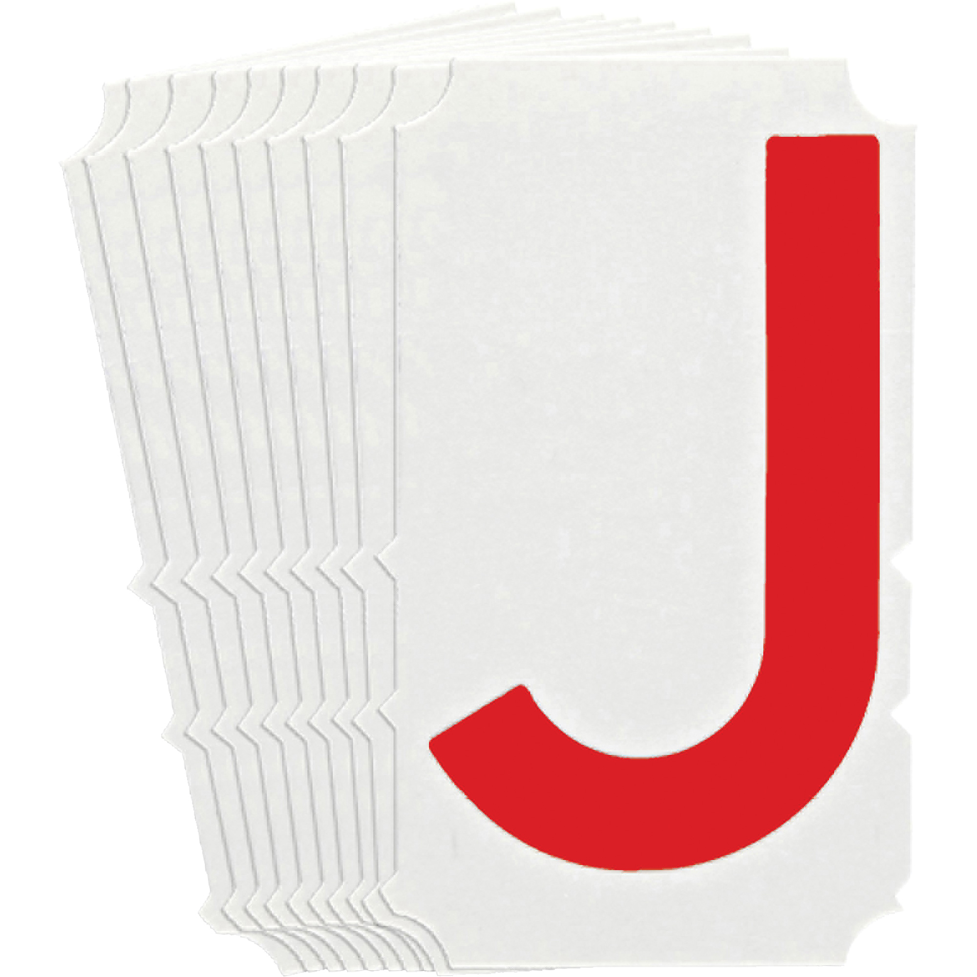 Étiquettes de lettres et chiffres gothiques individuels Quick-AlignMD, J, 4" h, Rouge
