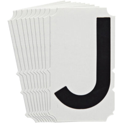 Étiquettes de lettres et chiffres gothiques individuels Quick-AlignMD, J, 6" h, Noir