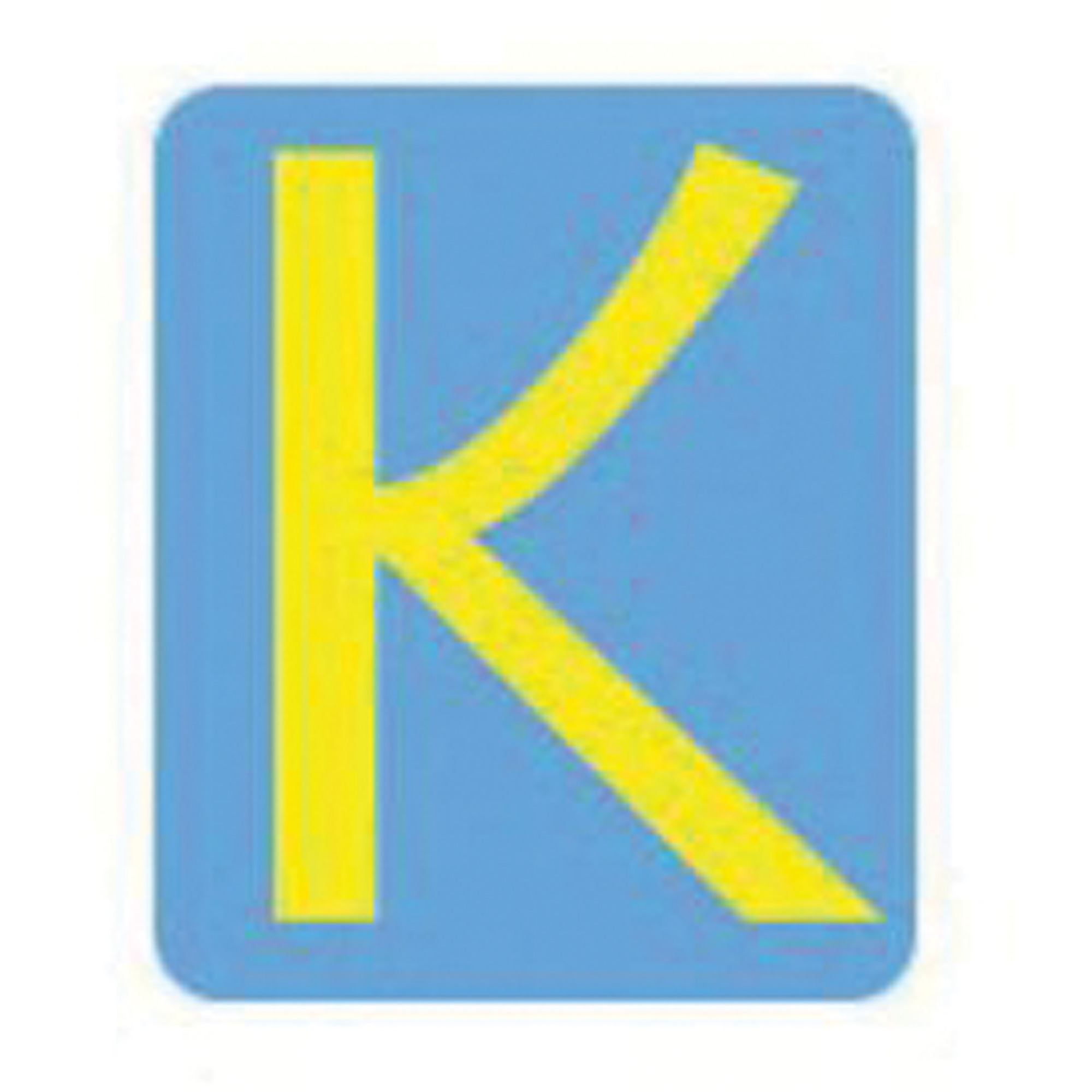 Étiquettes de lettres et chiffres gothiques individuels Quick-AlignMD, K, 2" h, Jaune