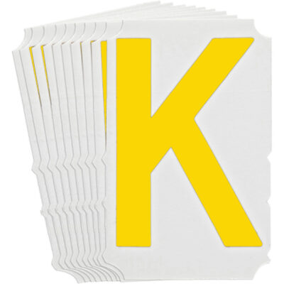 Étiquettes de lettres et chiffres gothiques individuels Quick-AlignMD, K, 3" h, Jaune