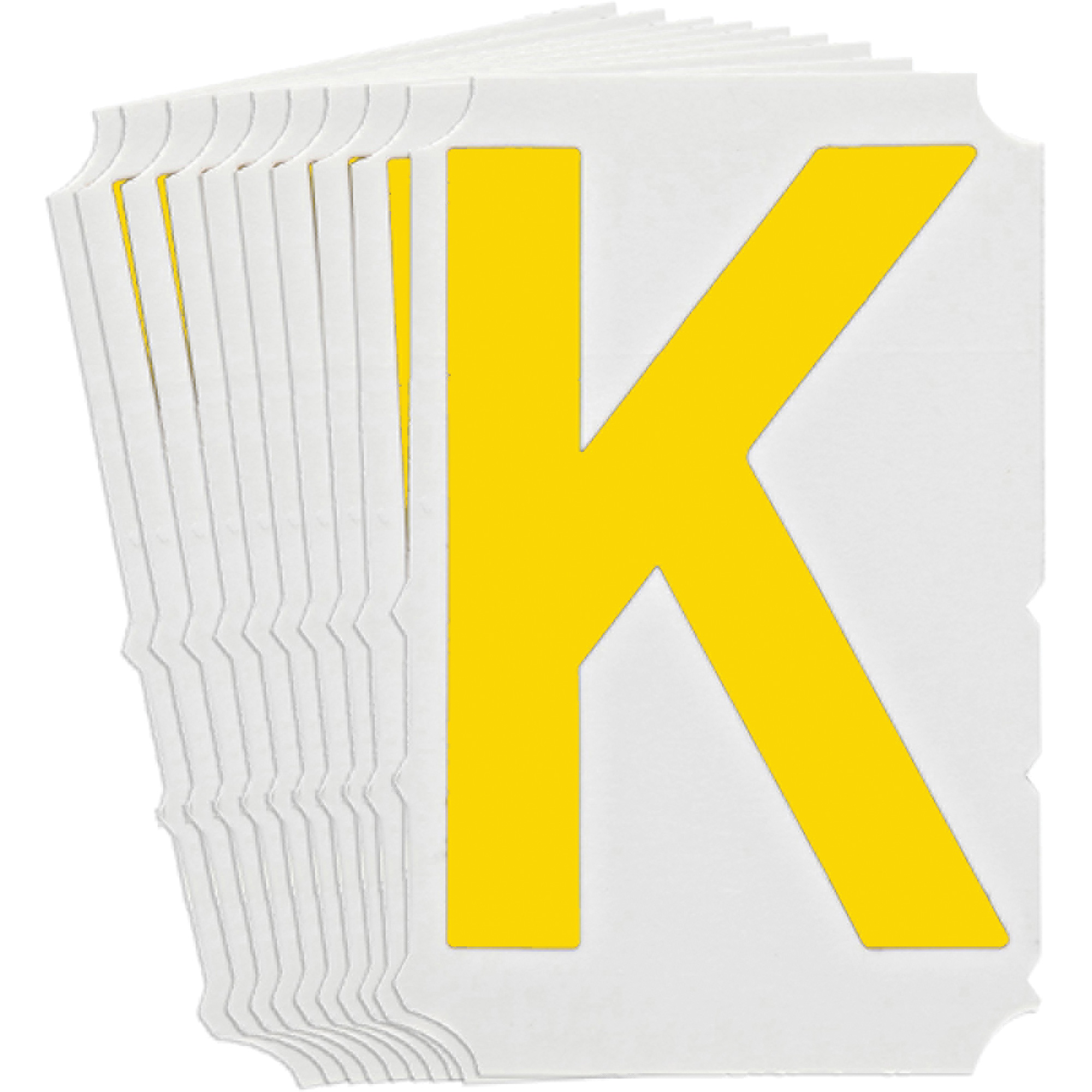 Étiquettes de lettres et chiffres gothiques individuels Quick-AlignMD, K, 3" h, Jaune