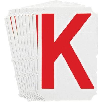 Étiquettes de lettres et chiffres gothiques individuels Quick-AlignMD, K, 4" h, Rouge