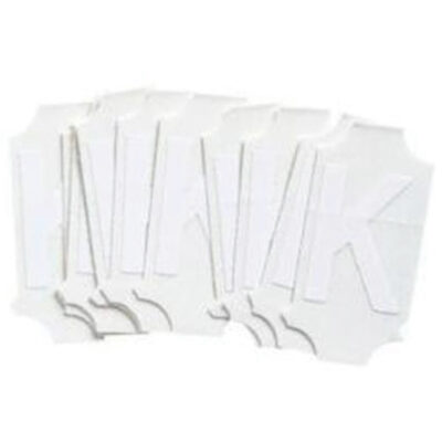Étiquettes de lettres et chiffres gothiques individuels Quick-AlignMD, K, 6" h, Blanc