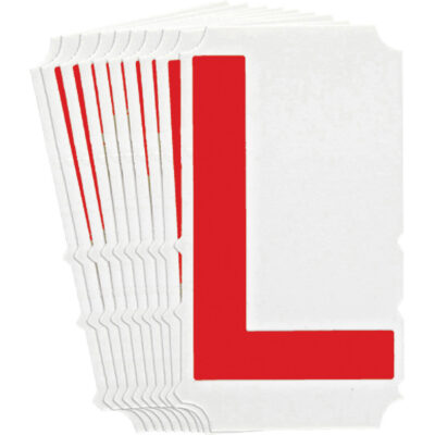 Étiquettes de lettres et chiffres gothiques individuels Quick-AlignMD, L, 4" h, Rouge