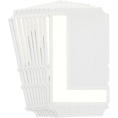 Étiquettes de lettres et chiffres gothiques individuels Quick-AlignMD, L, 6" h, Blanc