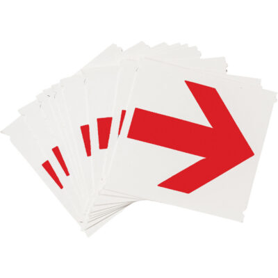 Étiquettes de lettres et chiffres gothiques individuels Quick-AlignMD, Symbole de flèche, 4" h, Rouge