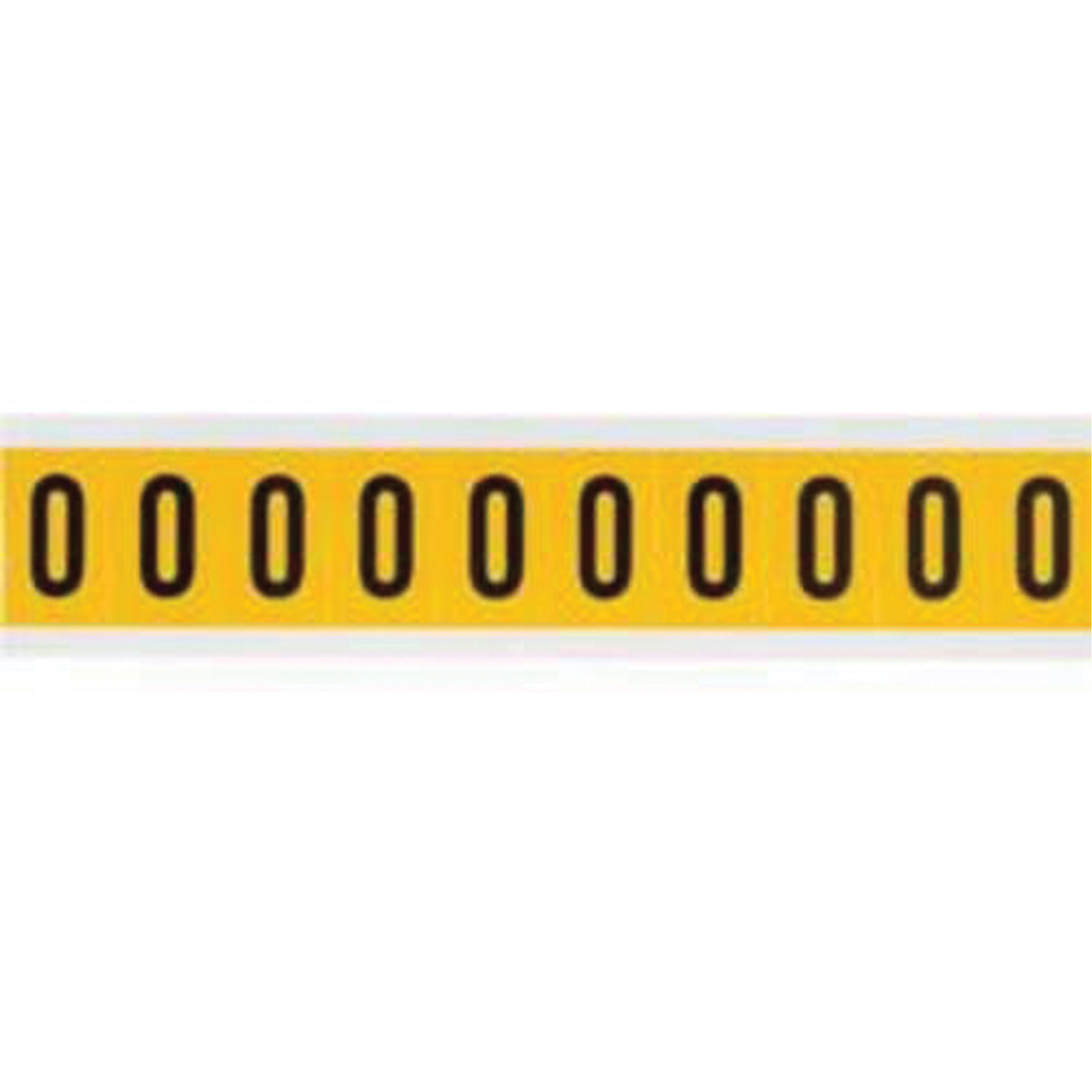 Étiquettes de lettres et chiffres individuels, 0, 1" h, Noir sur jaune
