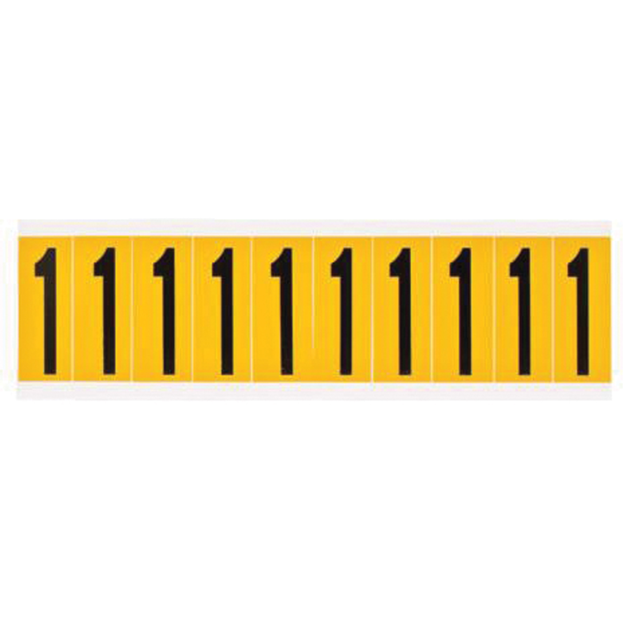 Étiquettes de lettres et chiffres individuels, 1, 2" h, Noir sur jaune