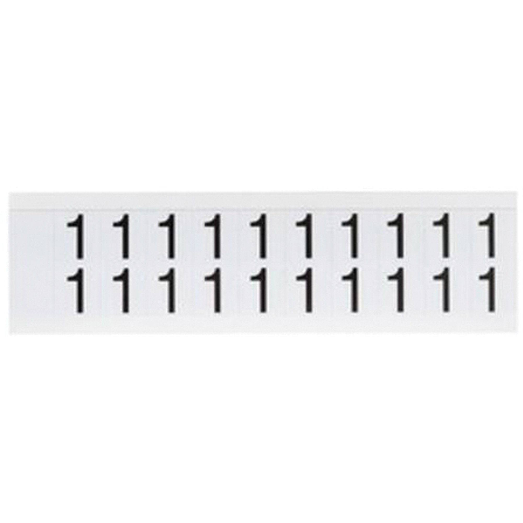 Étiquettes de lettres et chiffres individuels, 1, 5/8" h, Noir sur blanc