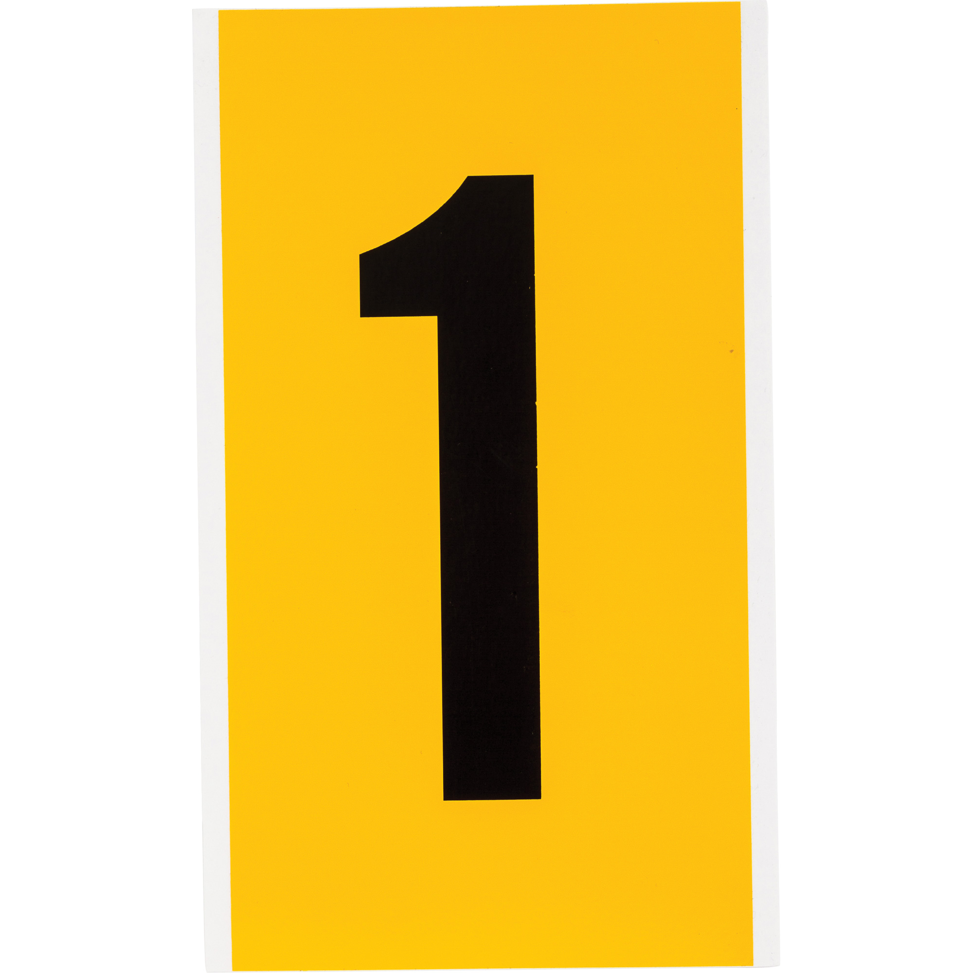 Étiquettes de lettres et chiffres individuels, 1, 6" h, Noir sur jaune