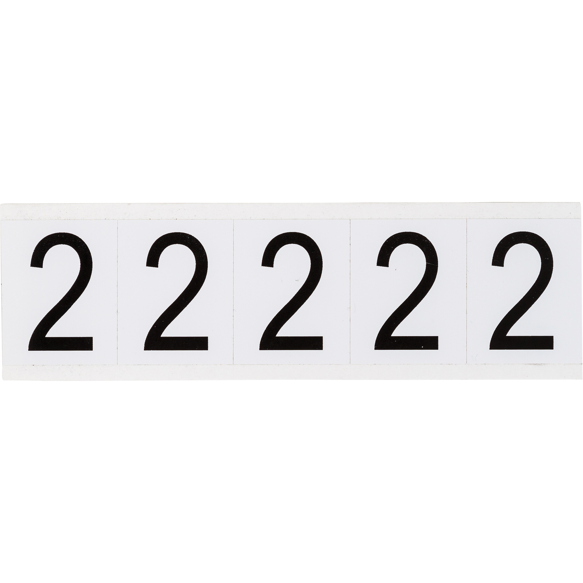 Étiquettes de lettres et chiffres individuels, 2, 2" h, Noir sur blanc