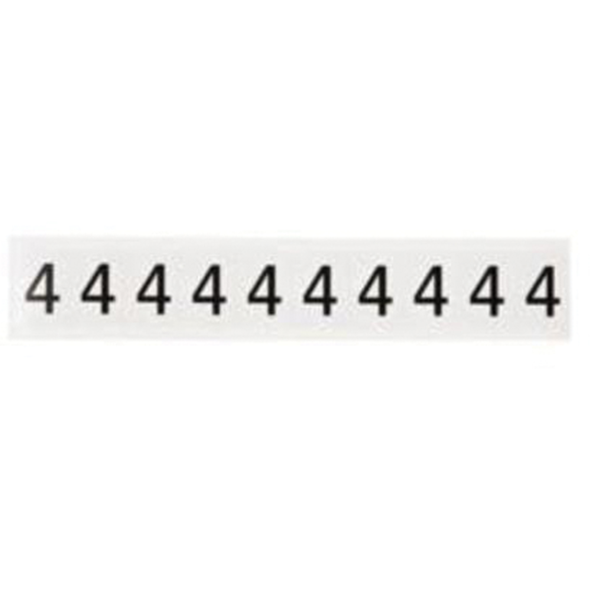 Étiquettes de lettres et chiffres individuels, 4, 1" h, Noir sur blanc