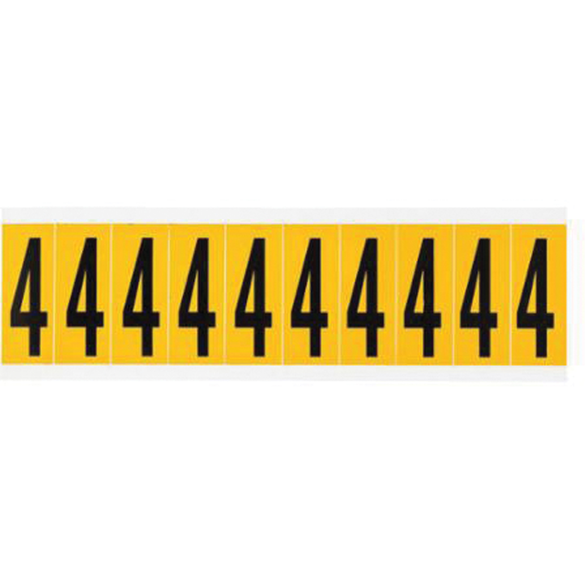Étiquettes de lettres et chiffres individuels, 4, 2" h, Jaune sur noir