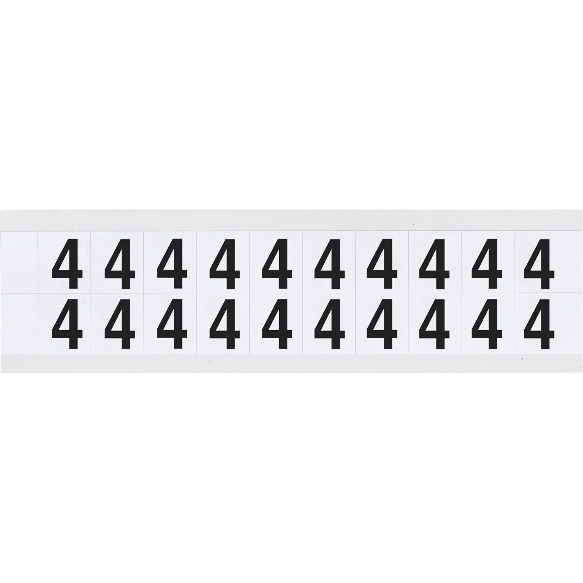 Étiquettes de lettres et chiffres individuels, 4, 5/8" h, Noir sur blanc